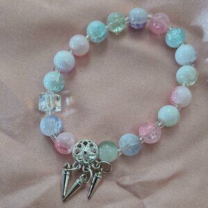 Beaded Stretch Bracelet With Dangle Dream catcher